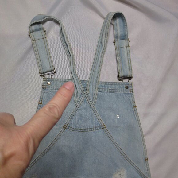 NWT BDG-URBAN OUTFITTERS mens OVERALLS distressed BLUE denim JEANS - Picture 14 of 16